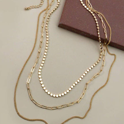UNIQUE CHAIN MULTI LAYER NECKLACE | 25N470