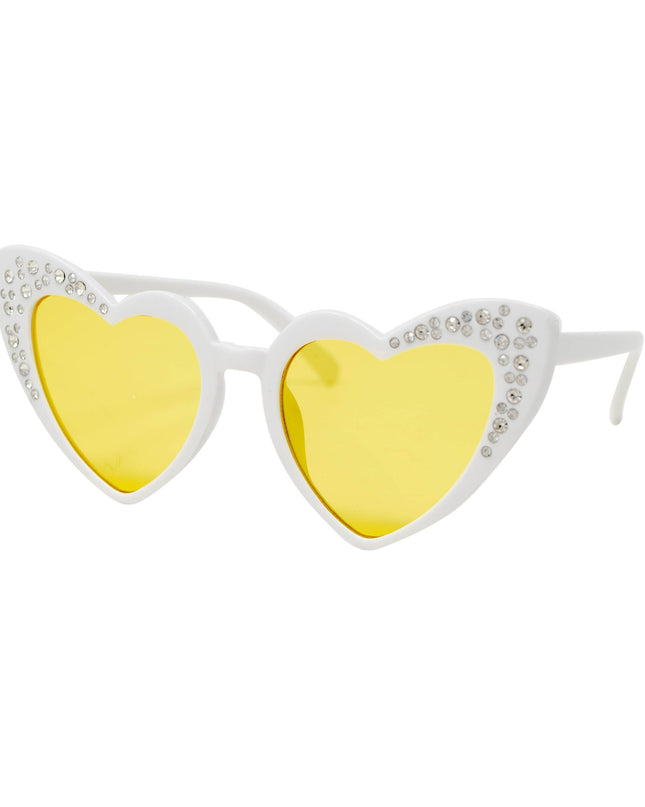 Crystal Heart Sunglasses: Pink