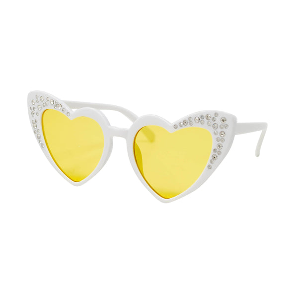 Crystal Heart Sunglasses: Pink
