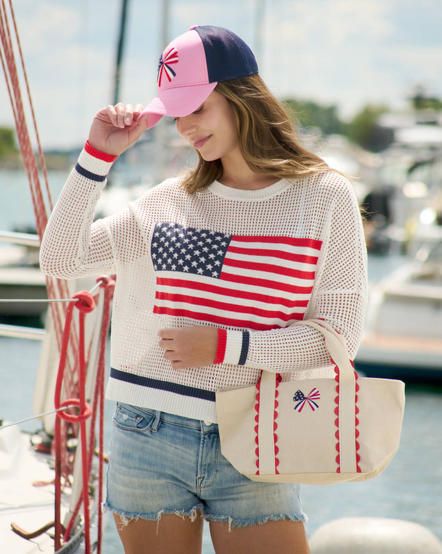 LIBERTY BOW MINI TOTE,RED