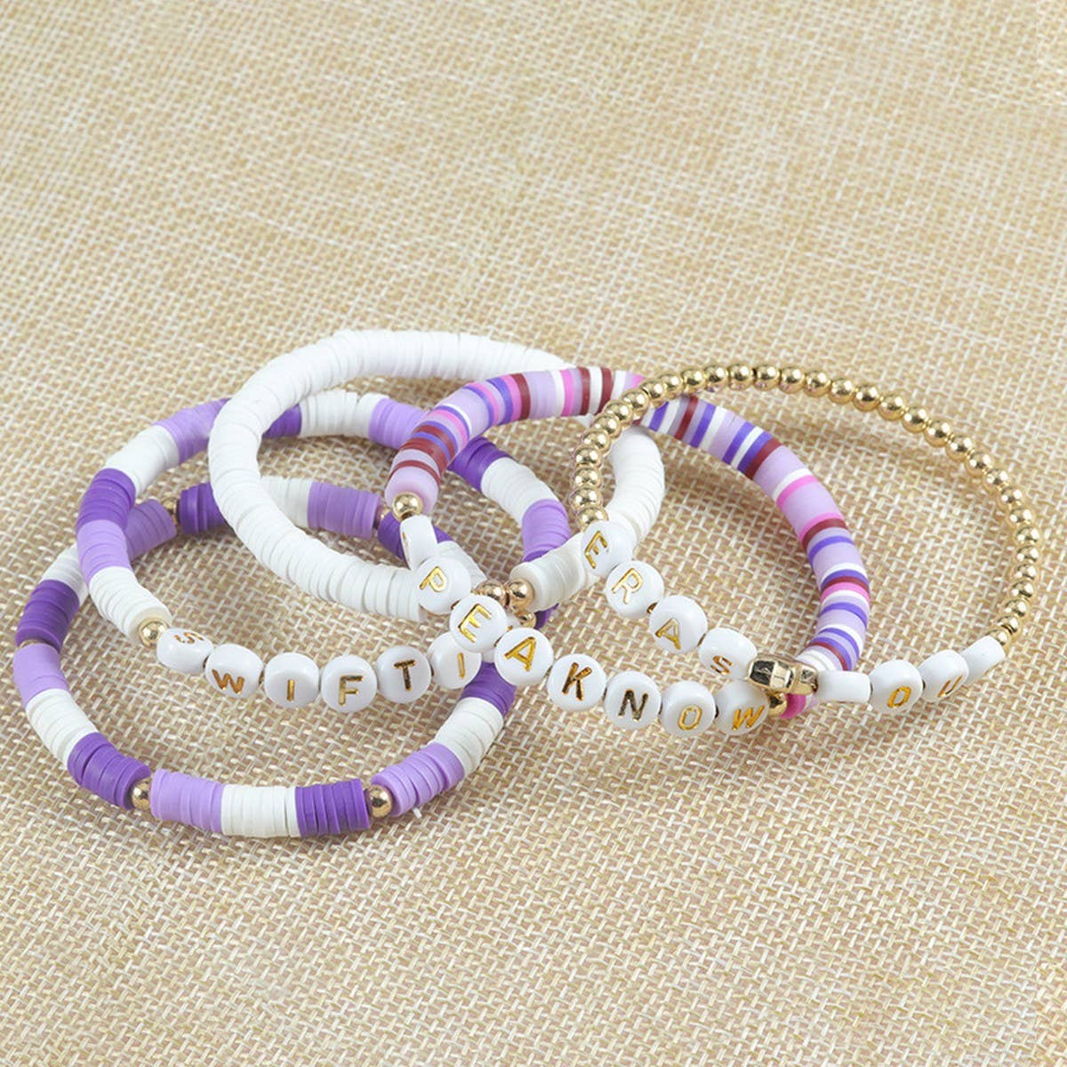 5PCS COLORED LETTER MULTI-LAYER BEADED BRACELET_CWAJE0711