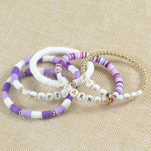 5PCS COLORED LETTER MULTI-LAYER BEADED BRACELET_CWAJE0711