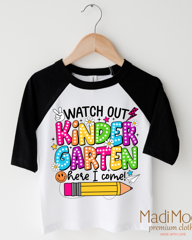 Watch Out Kindergarten Here I Come Shirt - Back To School Shirt
