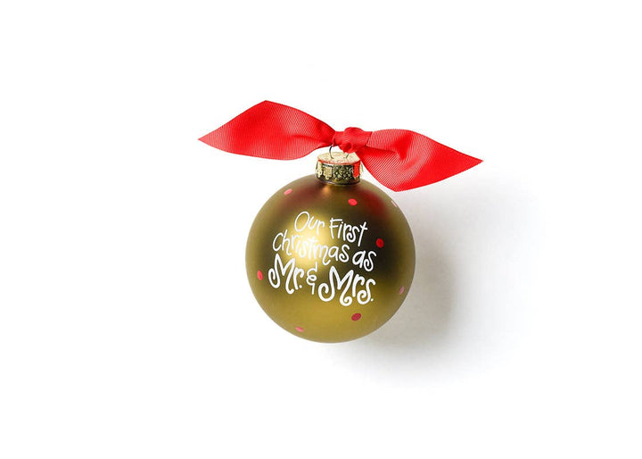 Our First Christmas as Mr. & Mrs. Gingerbread Glass Ornament