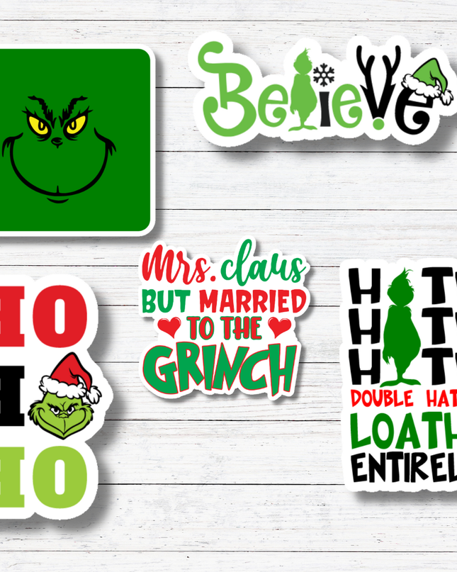 Ho Ho Ho - The Grinch Sticker/Magnet: Matte vinyl