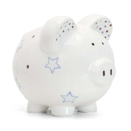Personalized Blue Star Large Piggy Bank