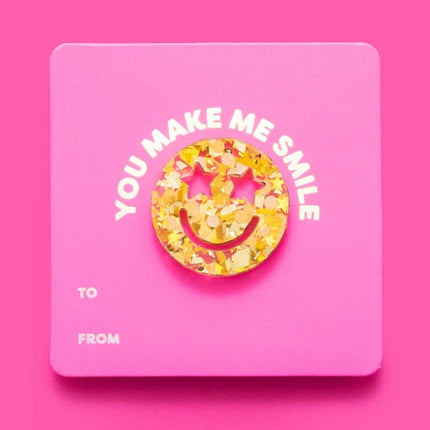 Pin w/ Affirmation Gift Card - Smiley