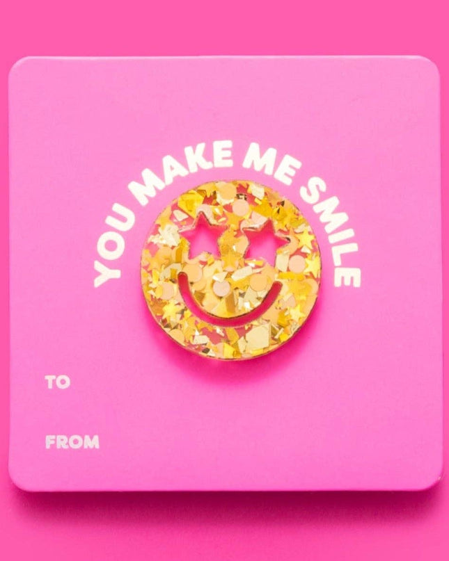 Pin w/ Affirmation Gift Card - Smiley