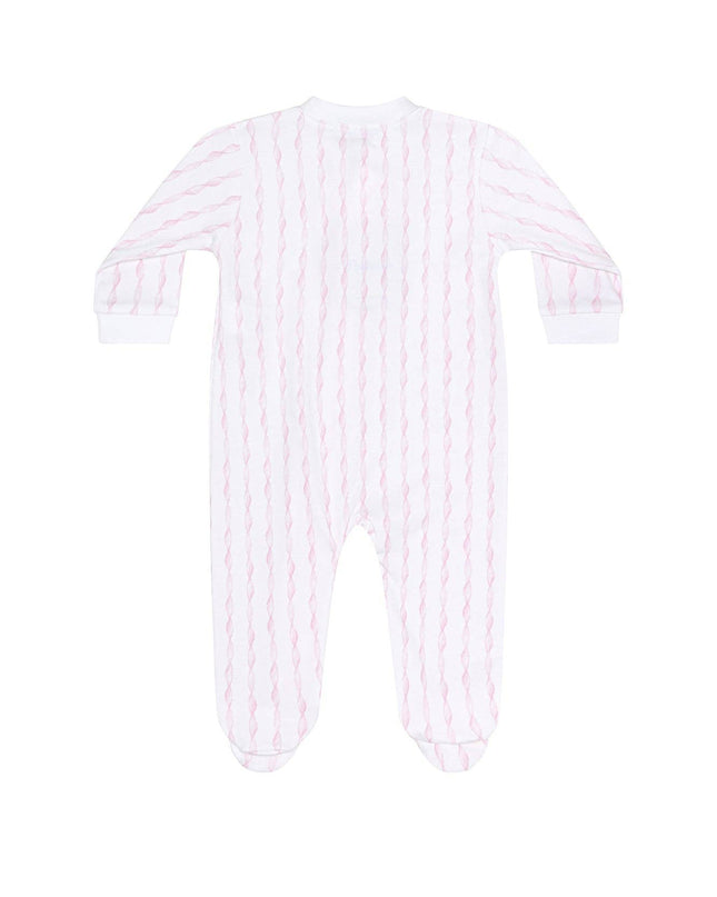 Pink Twirls Zipper Footie