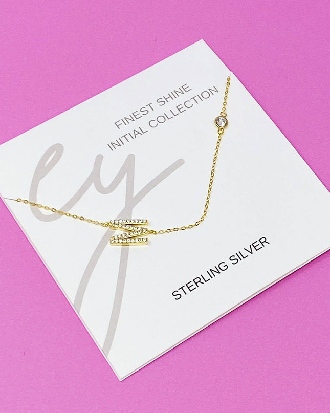 Finest Shine Initial Sterling Silver Necklace