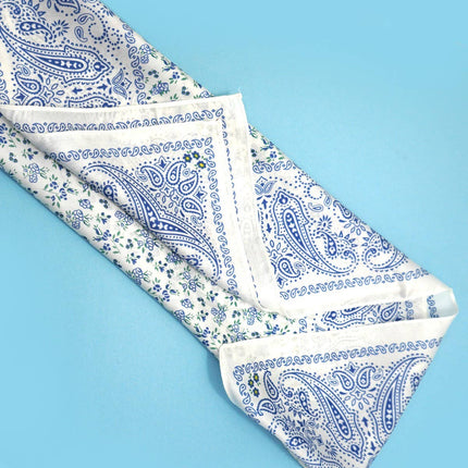 Large Floral Toile Print Bandana Scarf