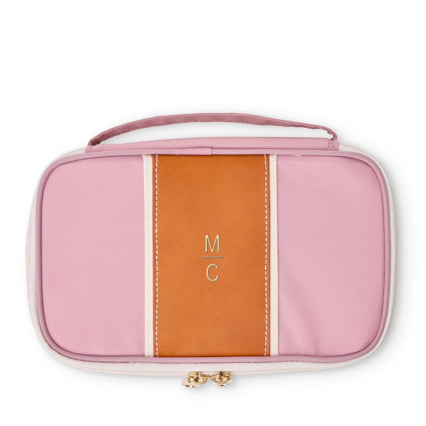 "Megan" Nylon and Leather Makeup Case (Personalizable)