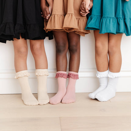 White Lace Midi Sock 3-Pack