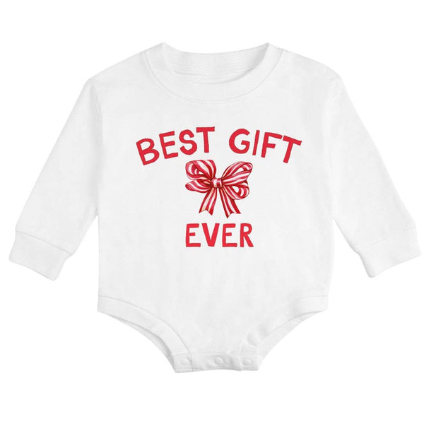 Best Gift Ever Christmas Long Sleeve Romper
