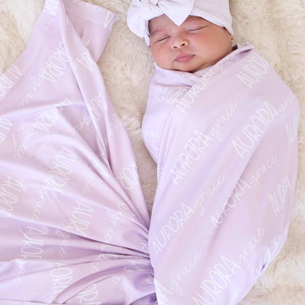 Barely Orchid Bamboo Waffle Knit Large Bow Headwrap