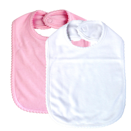 Laughing Giraffe Blank 2-PLY Picot Trim Baby Bib Embroidery