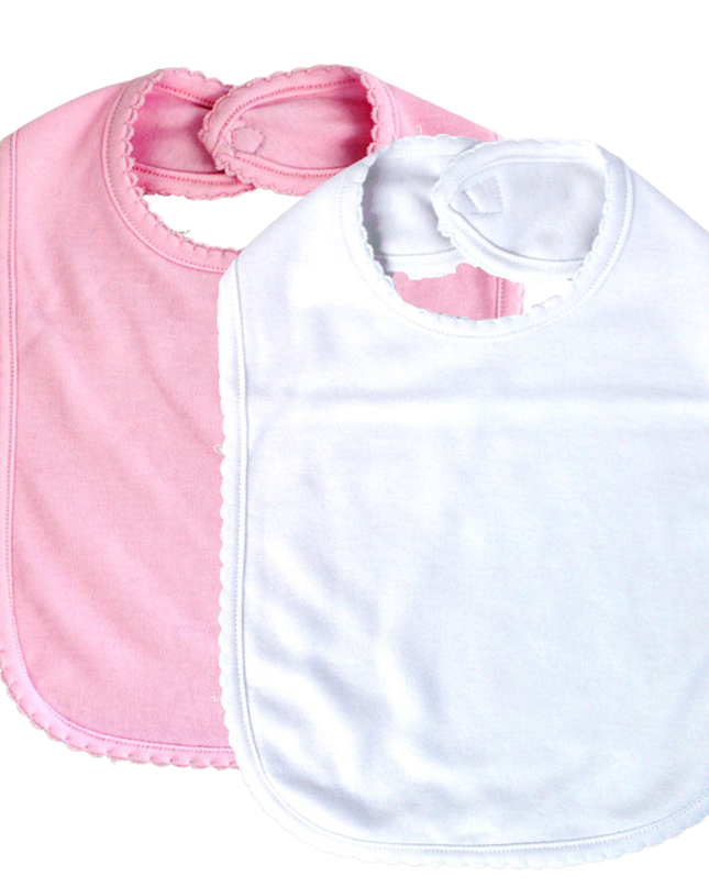 Laughing Giraffe Blank 2-PLY Picot Trim Baby Bib Embroidery