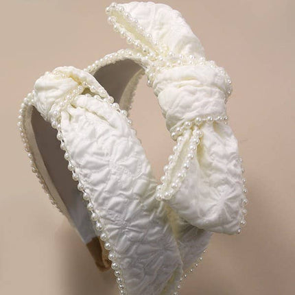 Bridal Pearl Knot Bow Hair Band