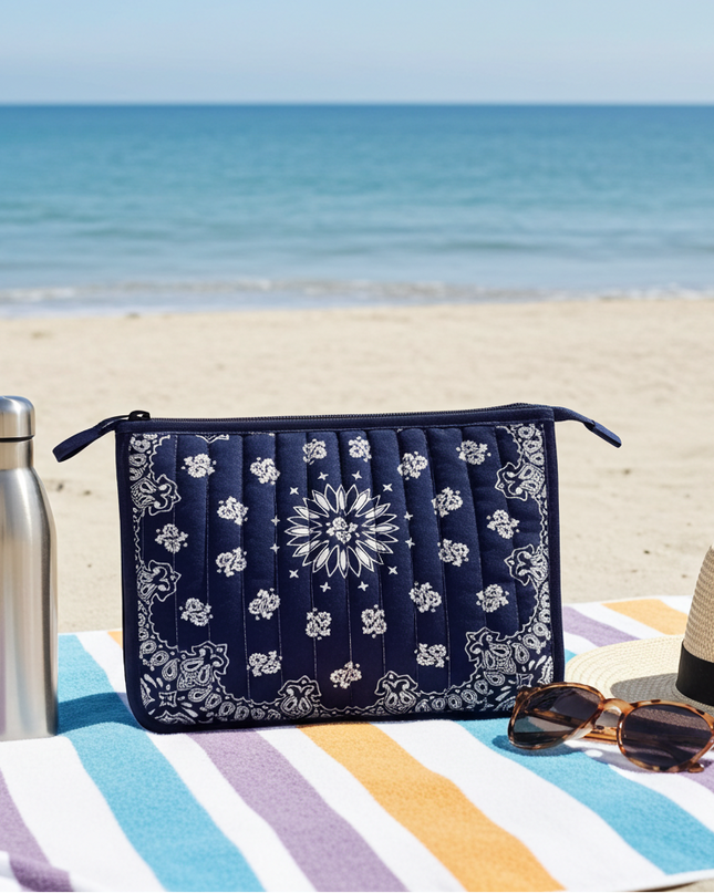 Bandana Print Pouch - Beau Navy