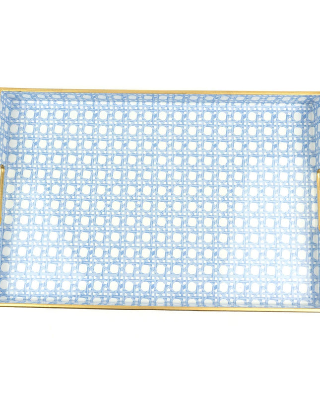 Blue Cane Rectangular Tray