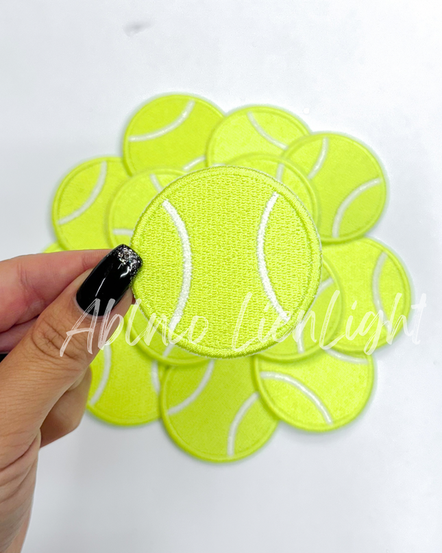 2” tennis ball glitter embroidery patch iron on 