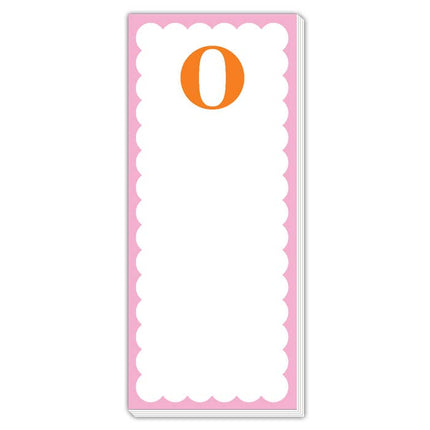 Scallop Monogram Orange And Pink O Skinny Notepad