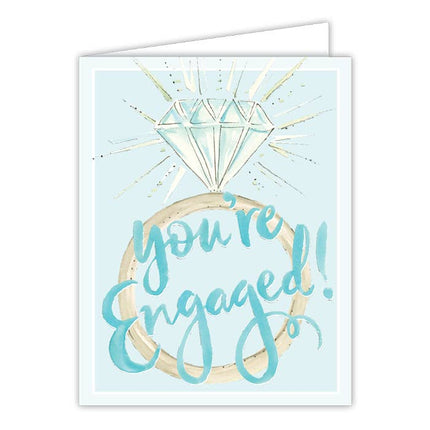 Handpainted You're Engaged Engagement Ring Greeting Card