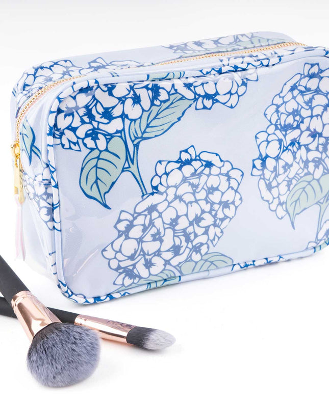 Hydrangea Stem Clear Coated Rectangular Cosmetic Case
