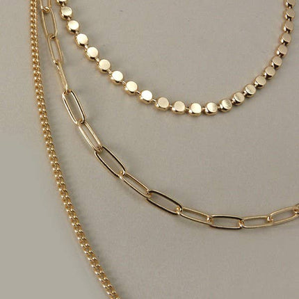 UNIQUE CHAIN MULTI LAYER NECKLACE | 25N470