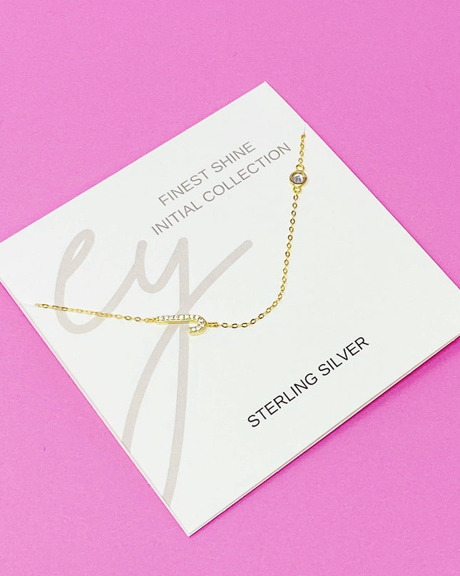 Finest Shine Initial Sterling Silver Necklace