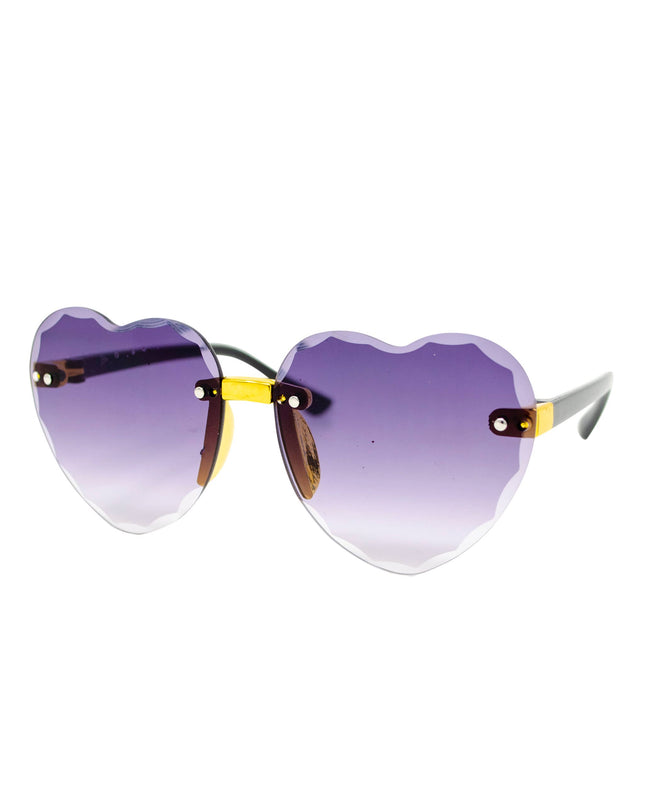 Frameless Heart Sunglasses: Lilac