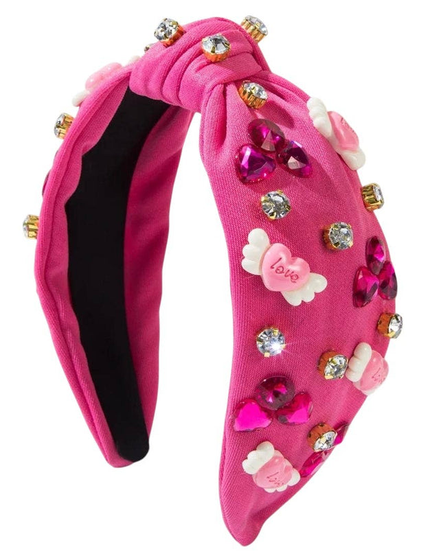 Pink Soaring Jewel Knot Heart Headband