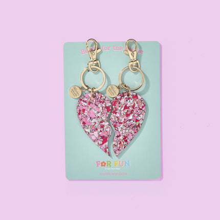 2-Piece Keychain Set - Heart Halves