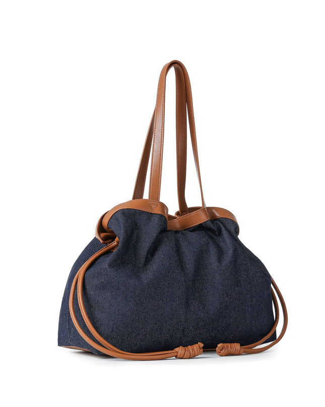 Cinched Denim Tote Bag -Reese Indigo