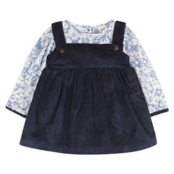 Cassis Pinafore Baby Dress & Bloomer Set