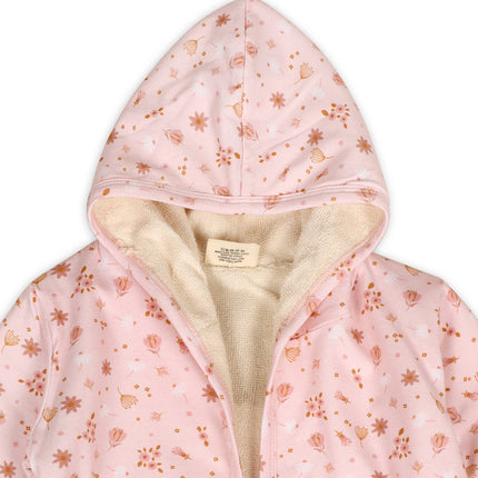 Pink Floral Baby Hooded Bathrobe (Organic Jersey)
