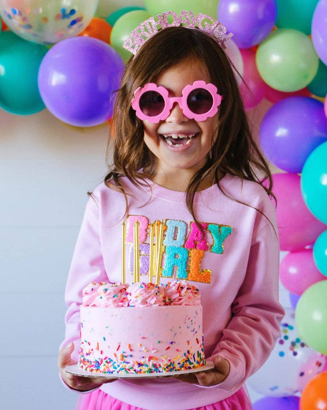 Birthday Girl Patch Sweatshirt - Kids Birthday Sweatshirt