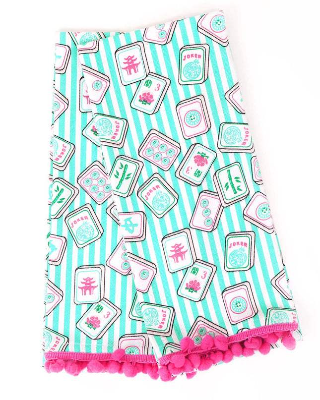 Mahjong Stripe Pom-Pom Kitchen Towel Set