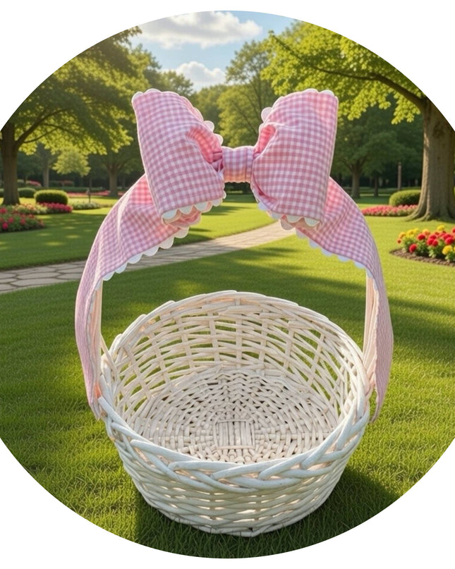Custom Gingham Bow with Trim
