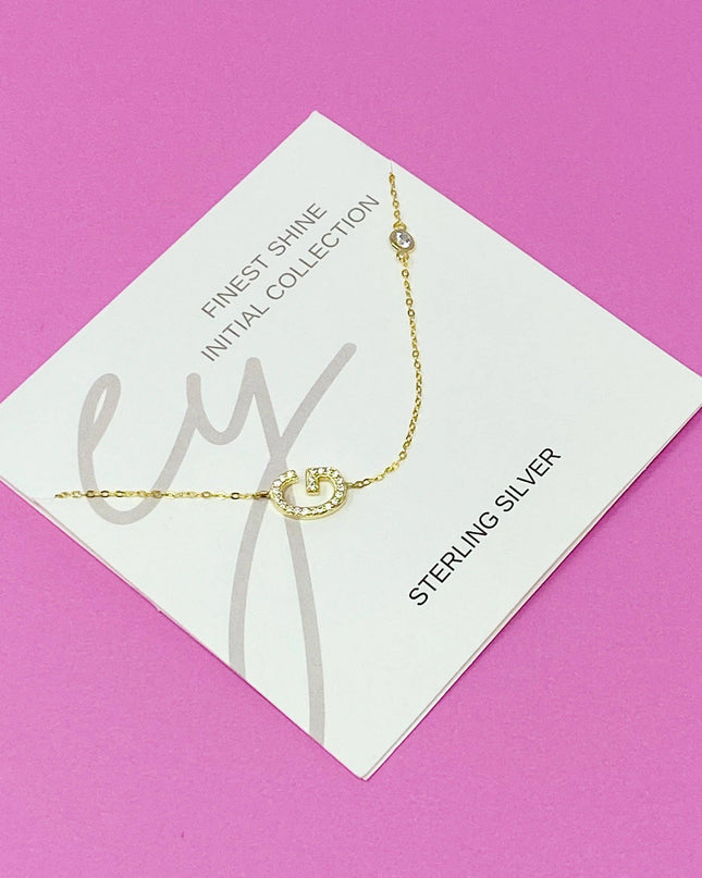 Finest Shine Initial Sterling Silver Necklace