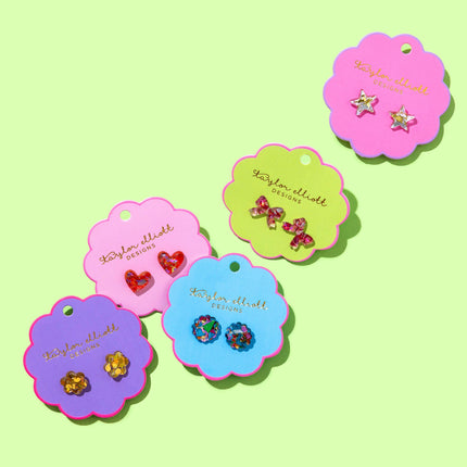 Stud Earrings - Acrylic Ribbon Bows