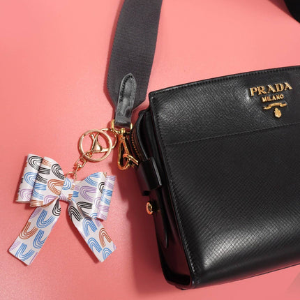 VEGAN LEATHER BOW BAG CHARM KEYCHAIN | 40KC117