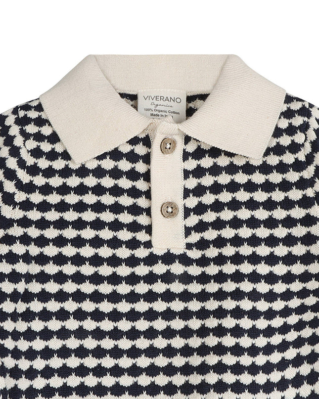 Leo Textured Knit Polo Baby Pullover & Pant (Organic Cotton)