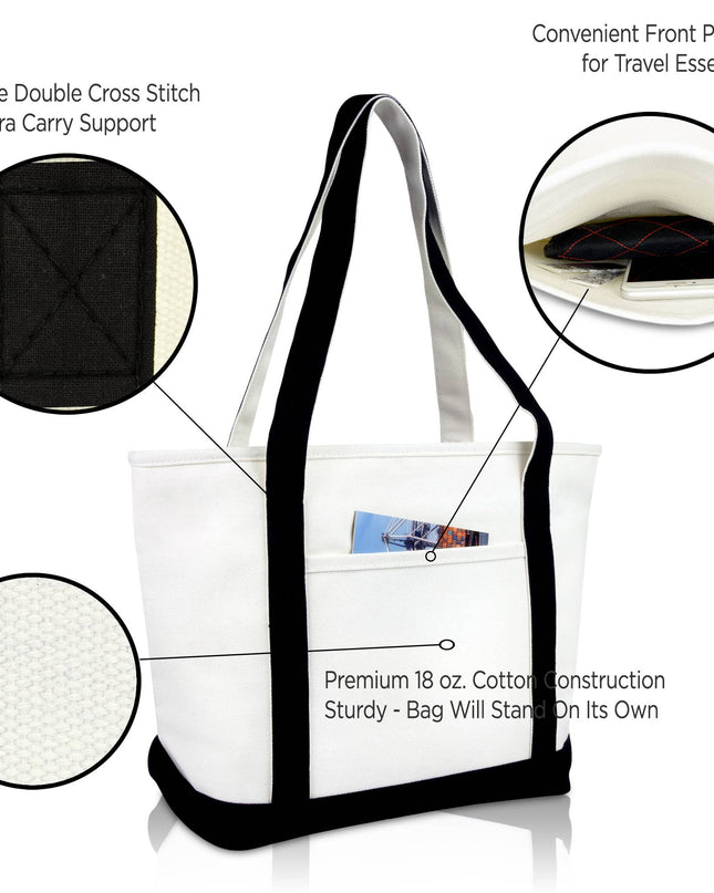 Personalized Black Tote Bag with Initial