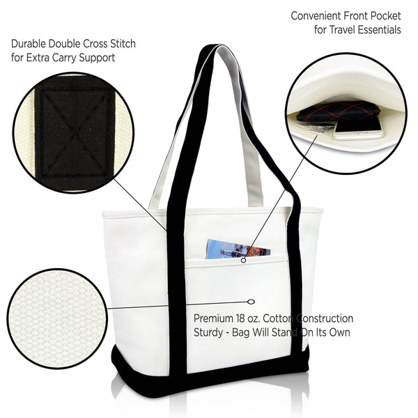 Personalized Navy Tote Bag with Initial