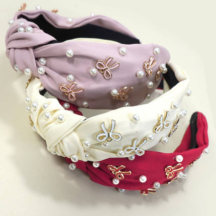 Pearl Bow Hair Band Headband