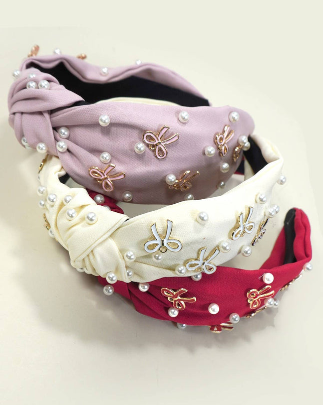 Pearl Bow Hair Band Headband