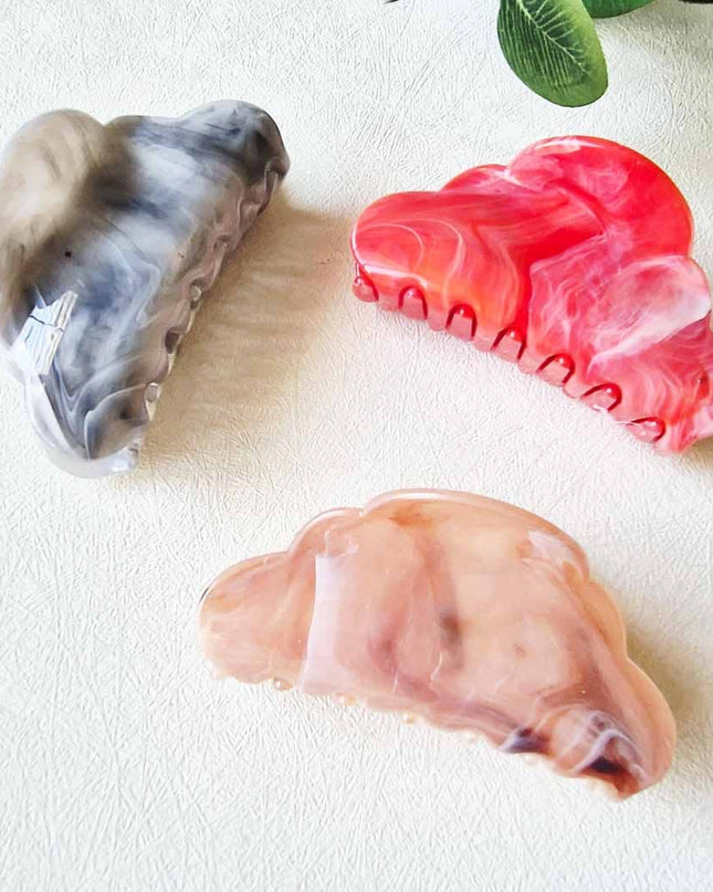 Marbled Cloud Shape Hair Claw Clip
