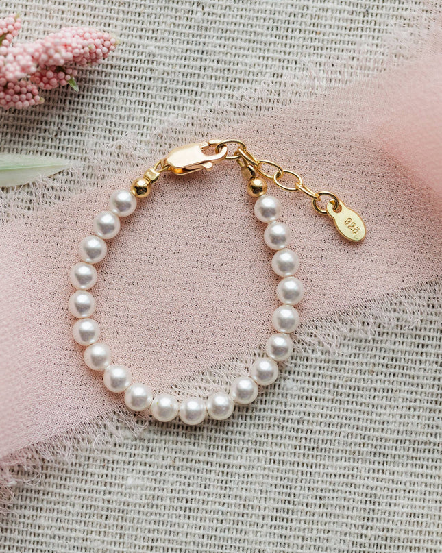 Kids 14K Gold-Plated Pearl Baby Bracelet Children's Jewelry