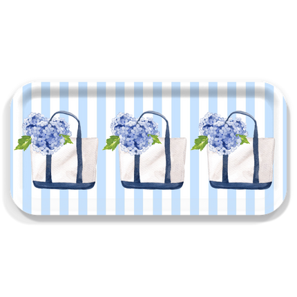Islesboro Summer Tote With Hydrangeas Serving Tray: 3 Sizes
